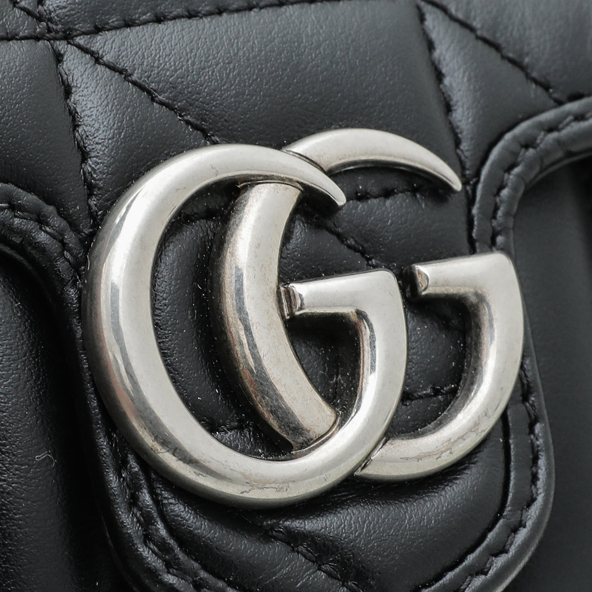 Gucci Black GG Marmont Diagonal Vertical Motifs Bag-Gucci-THE CLOSET