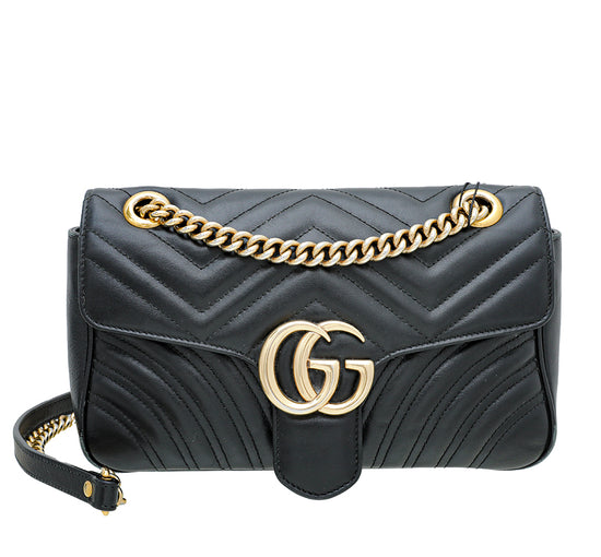 Gucci Black GG Marmont Matelasse Small Bag