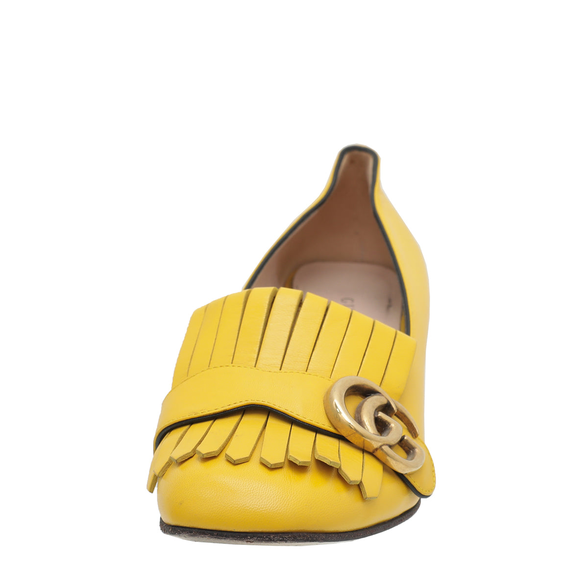 Gucci Yellow GG Marmont Mid-Heel Pump 36-Gucci-THE CLOSET