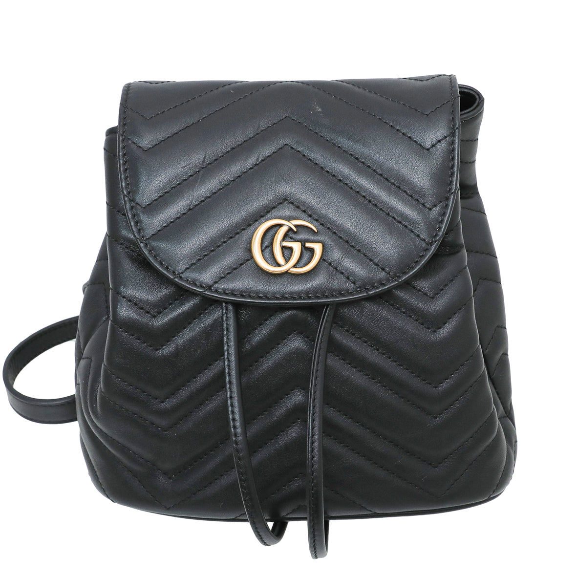 Gucci Black GG Marmont Mini Backpack Bag-Gucci-THE CLOSET