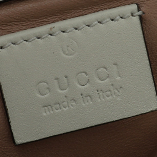 Gucci Off White Python GG Marmont Super Mini Bag