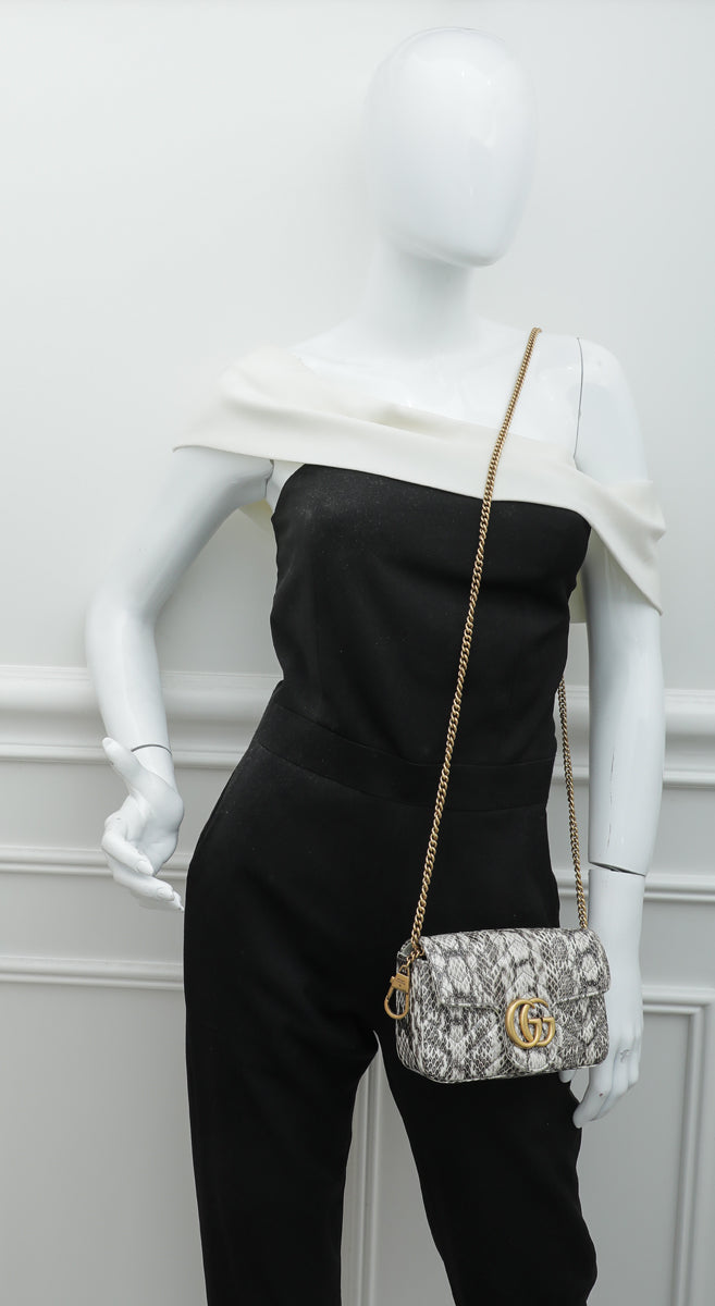 Gucci White Super Mini GG Marmont Bag – BlackSkinny