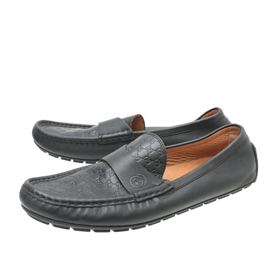Load image into Gallery viewer, Gucci Black GG Microguccissima Mens Driver Loafer 40
