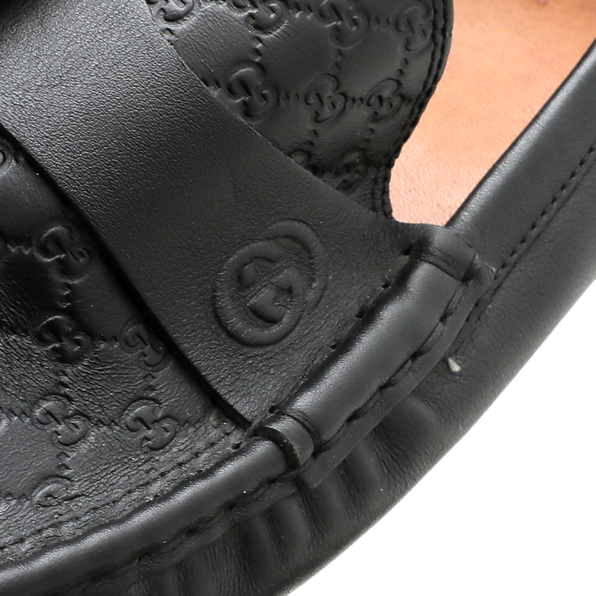 Gucci Black GG Microguccissima Mens Driver Loafer 40-Gucci-THE CLOSET