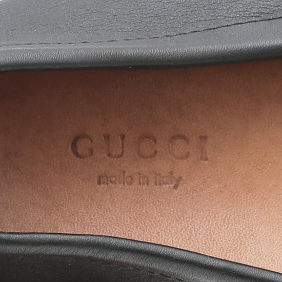 Gucci Black GG Microguccissima Mens Driver Loafer 40