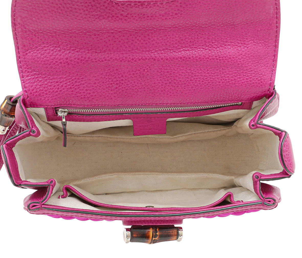 Gucci Magenta GG Neoprene New Bamboo Top Handle Bag-Gucci-THE CLOSET