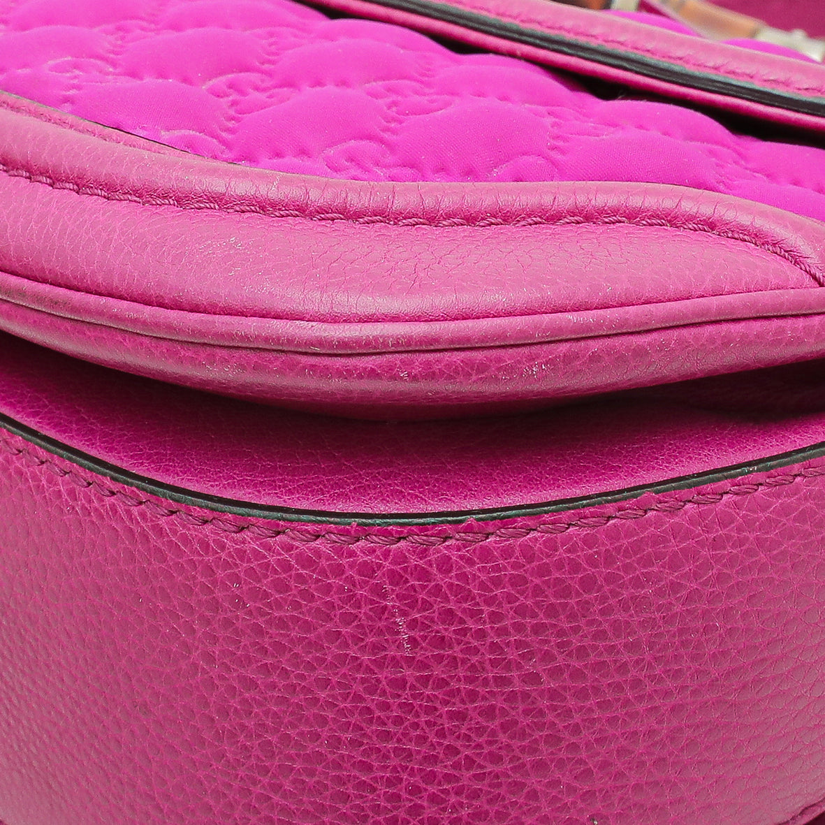Gucci Magenta GG Neoprene New Bamboo Top Handle Bag-Gucci-THE CLOSET