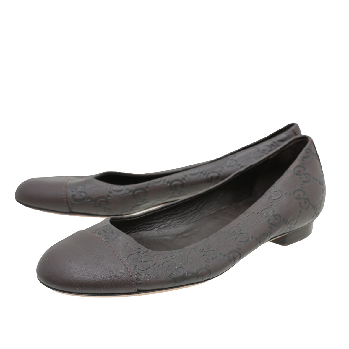 Gucci Chocolate Brown Guccissima Ballet Flats 36.5-Gucci-THE CLOSET