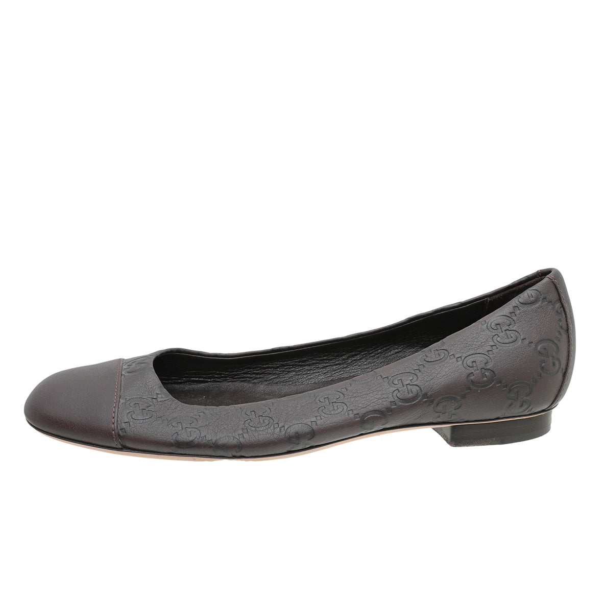 Gucci Chocolate Brown Guccissima Ballet Flats 36.5-Gucci-THE CLOSET