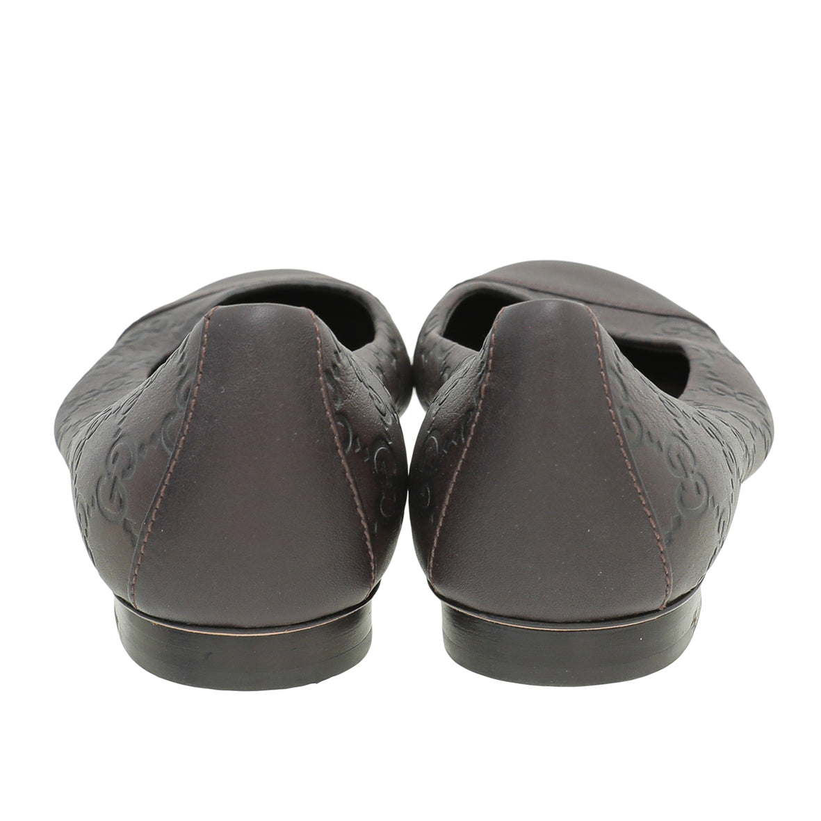 Gucci Chocolate Brown Guccissima Ballet Flats 36.5-Gucci-THE CLOSET