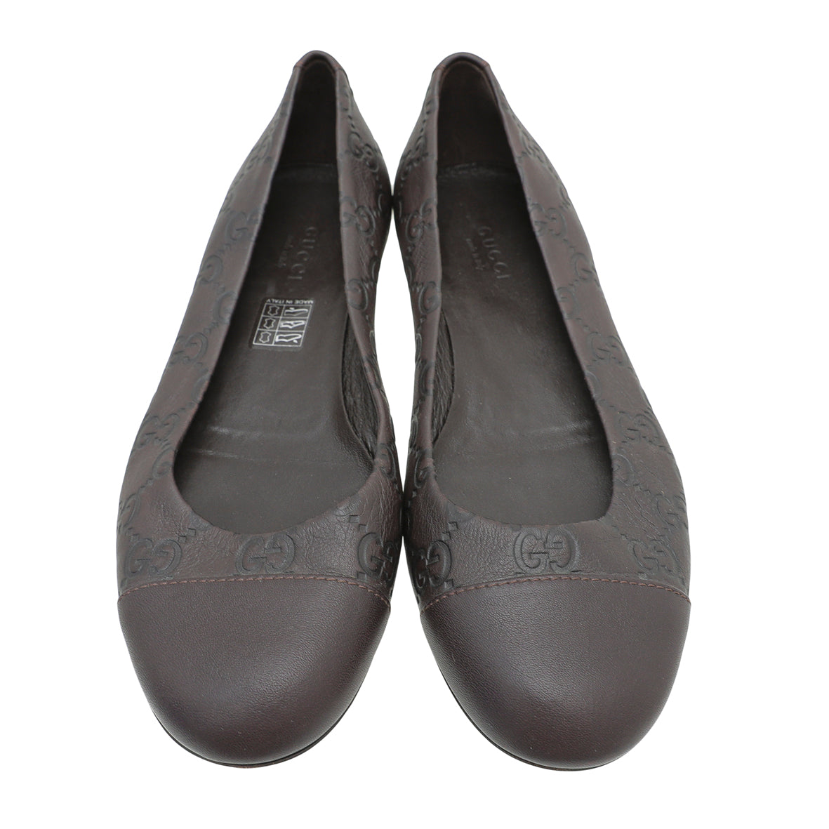 Gucci Chocolate Brown Guccissima Ballet Flats 36.5-Gucci-THE CLOSET