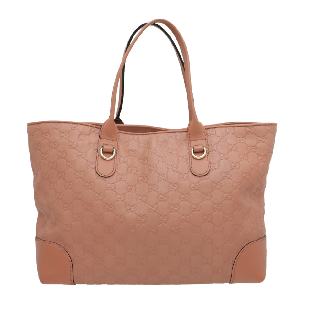 Gucci Rose Beige Guccissima Heart Bit Charm Tote Bag-Gucci-THE CLOSET