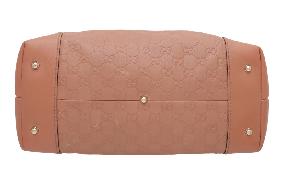 Gucci Rose Beige Guccissima Heart Bit Charm Tote Bag-Gucci-THE CLOSET