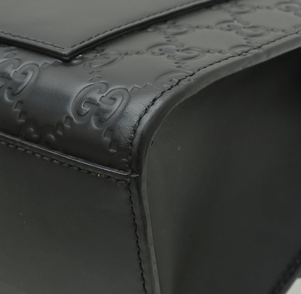 Gucci Black Guccissima Padlock Bag-Gucci-THE CLOSET