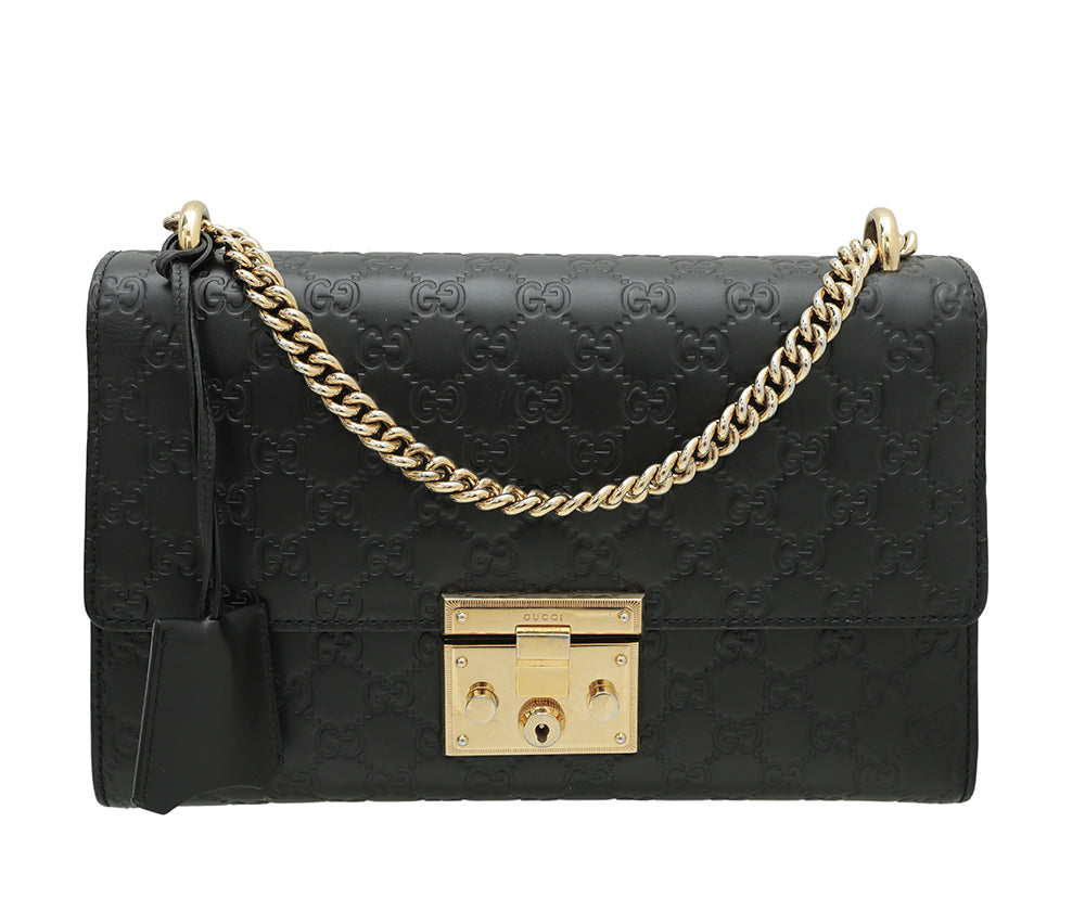 Gucci Black Guccissima Padlock Bag-Gucci-THE CLOSET