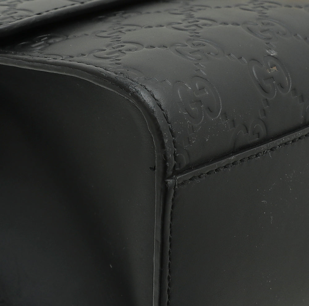 Gucci Black Guccissima Padlock Bag-Gucci-THE CLOSET