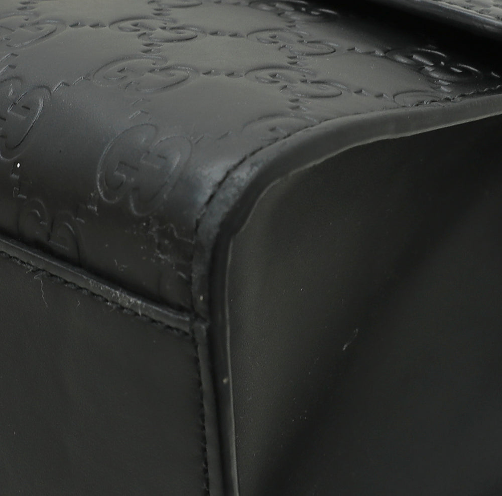 Gucci Black Guccissima Padlock Bag-Gucci-THE CLOSET