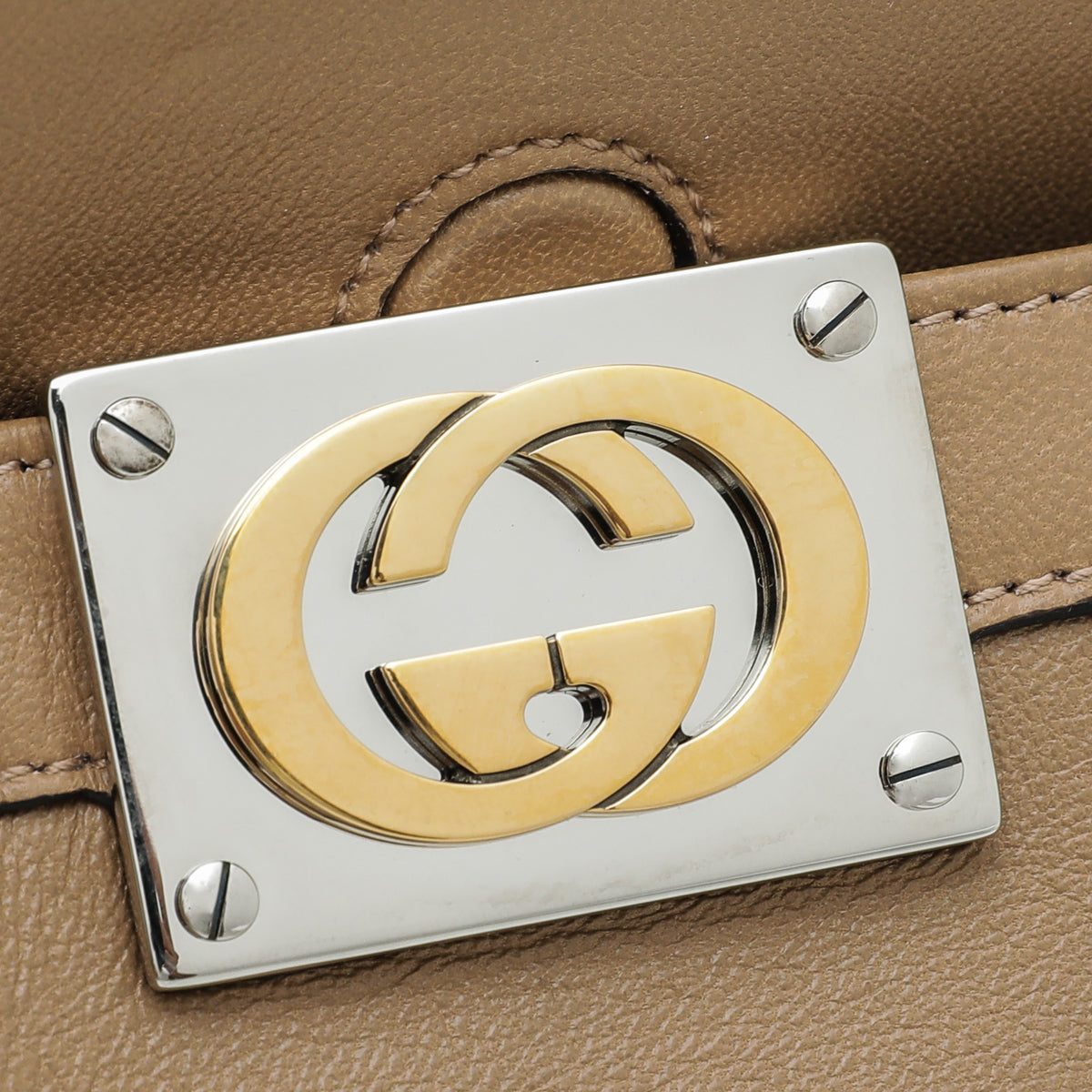 Gucci Beige Interlocking G Medium Shoulder Bag-Gucci-THE CLOSET
