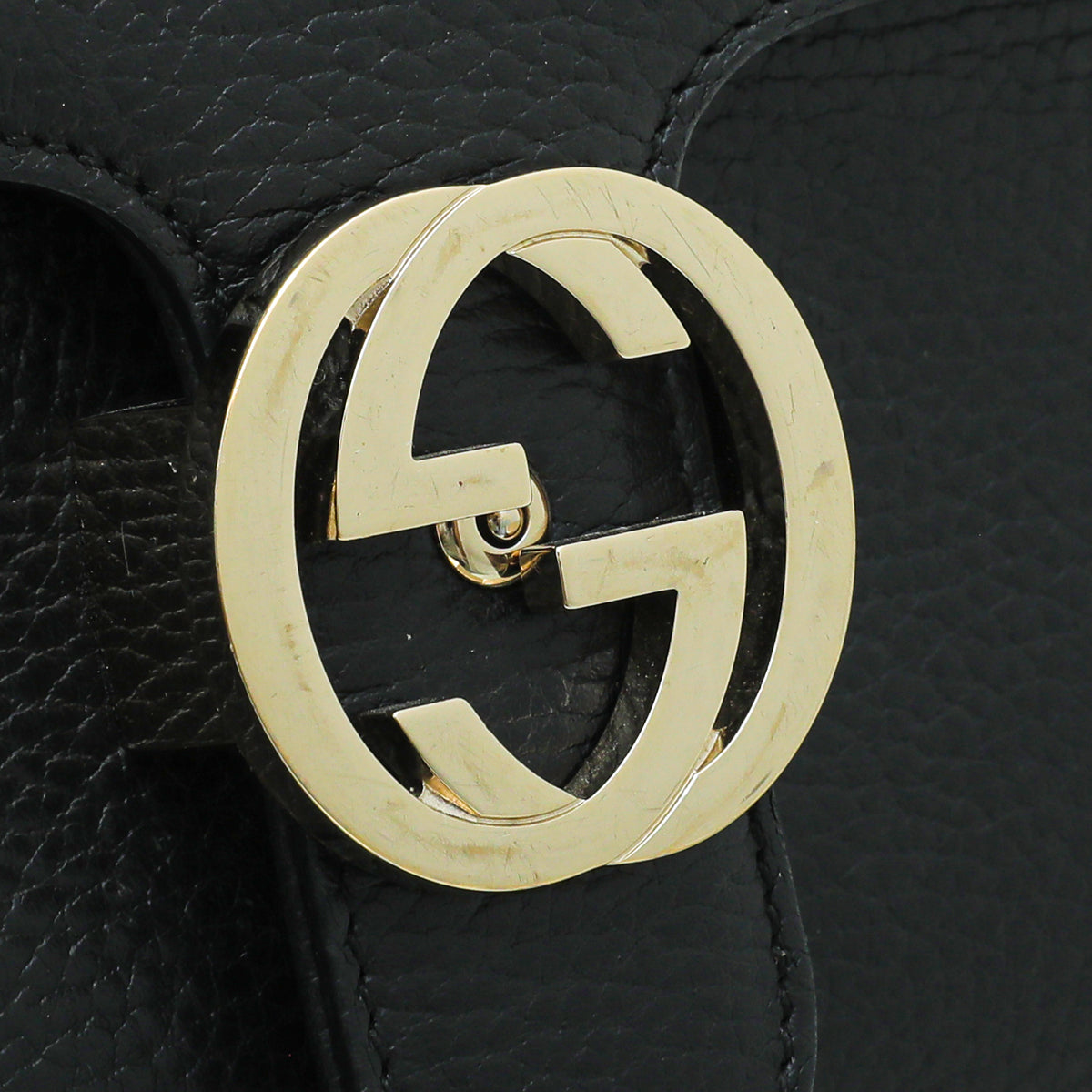 Gucci Black Interlocking G Top Handle Medium Bag
