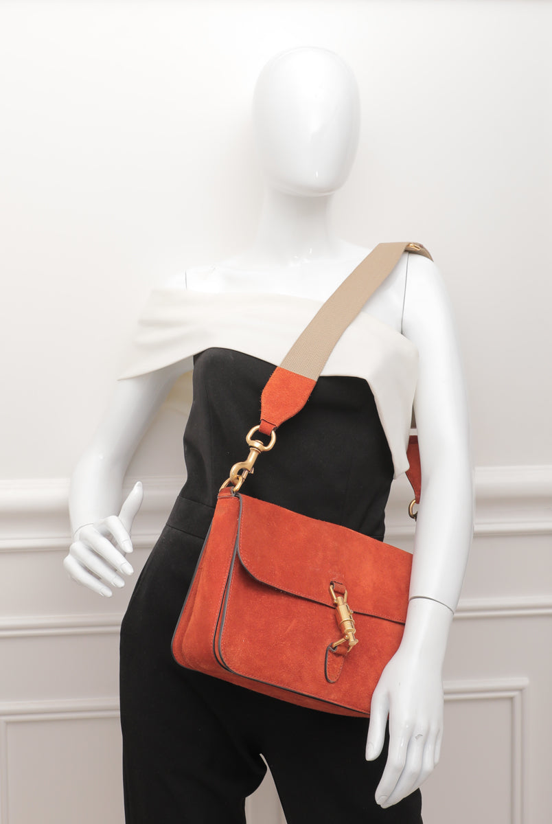 Gucci Orange Suede Jackie Soft Shoulder Bag-Gucci-THE CLOSET