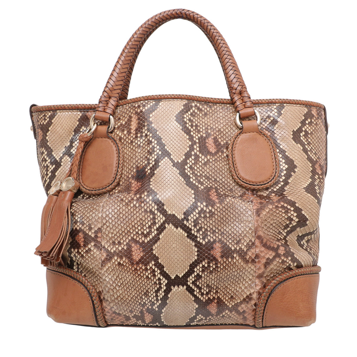 Gucci Brown Python Marrakech Tote Bag