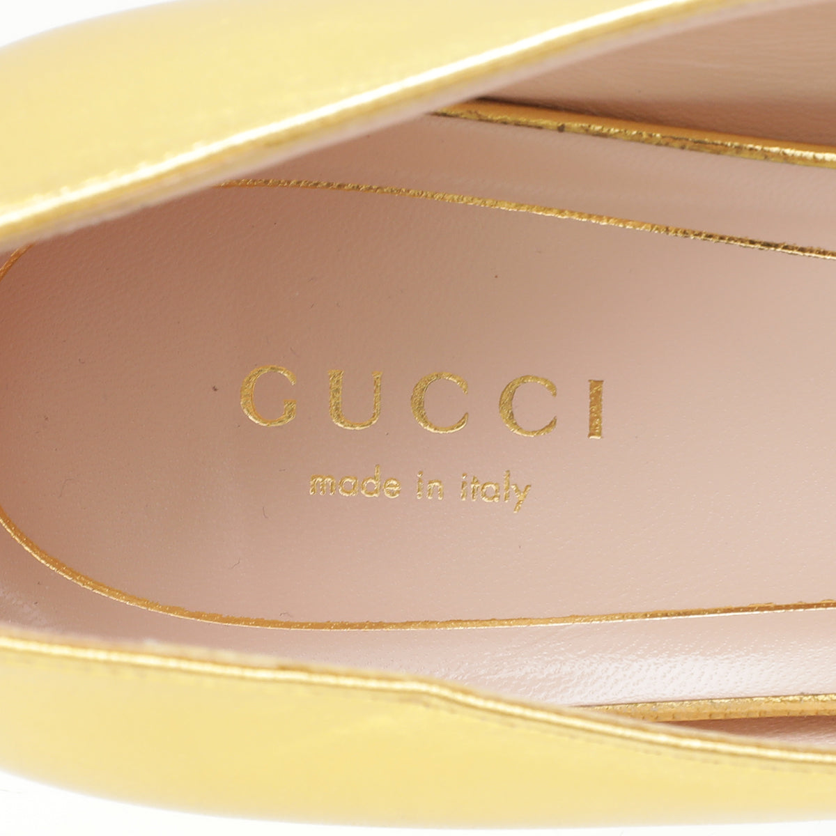 Gucci Metallic Gold Web Bow Rose Pump 38-Gucci-THE CLOSET