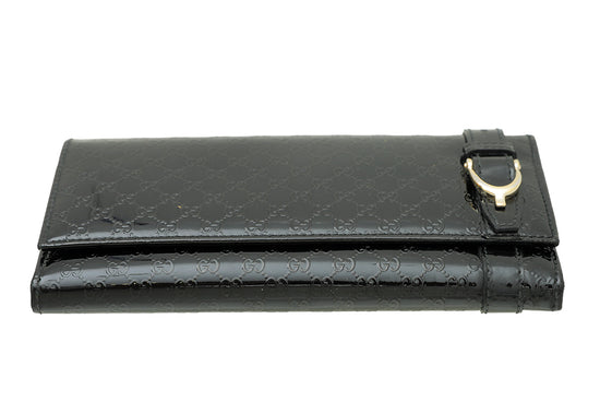 Gucci Black Nice Microguccissima Long Wallet