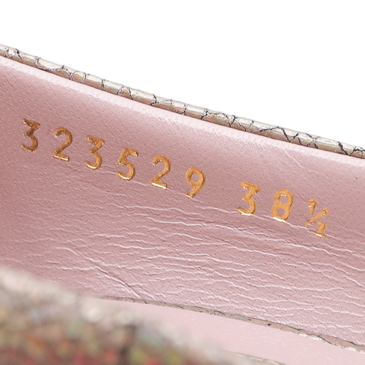 Gucci Metallic Iridescent Nizza Laser Platform Peep Toe Pump 38.5-Gucci-THE CLOSET