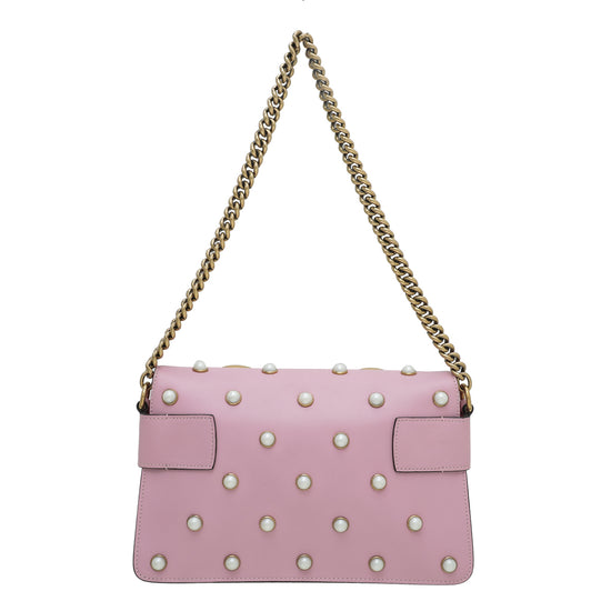 Gucci Queen Margaret Bee Pearl Studded Broadway Flap Bag