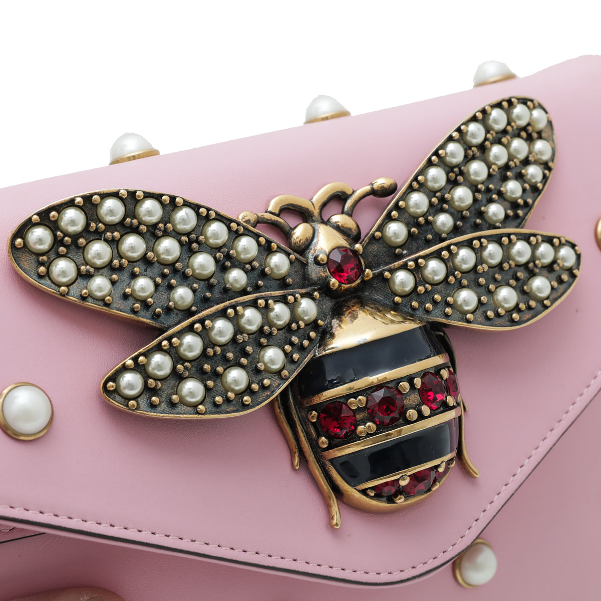 Gucci Pink Pearl Studded Queen Margaret Broadway Bag-Gucci-THE CLOSET