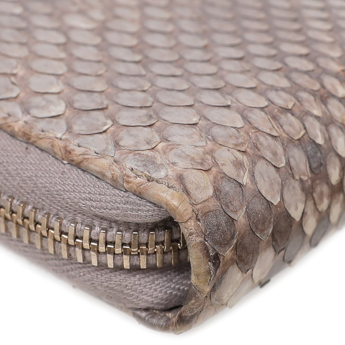 Gucci Metallic Gray Python Bamboo Tassel Zippy Wallet-Gucci-THE CLOSET