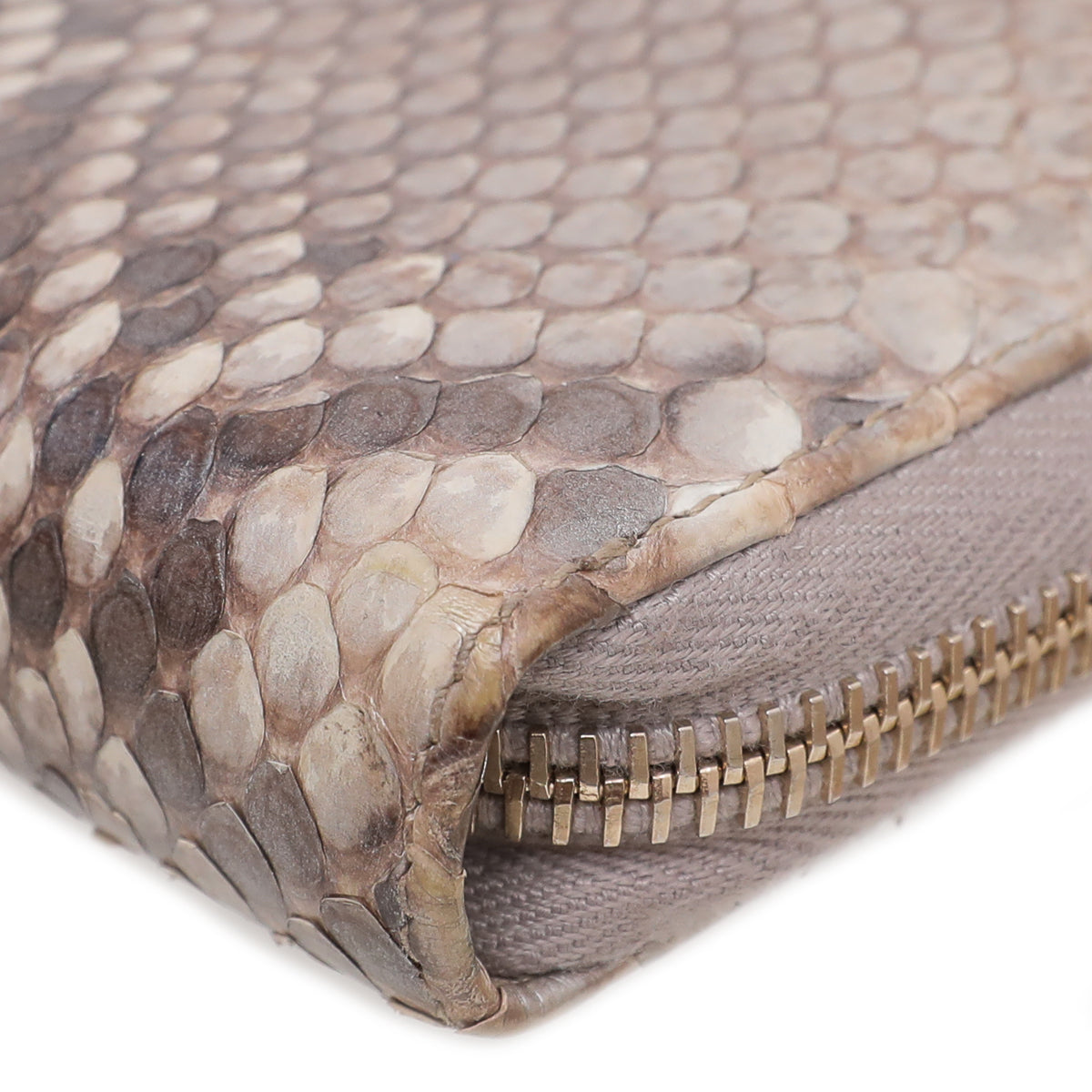 Gucci Metallic Gray Python Bamboo Tassel Zippy Wallet-Gucci-THE CLOSET