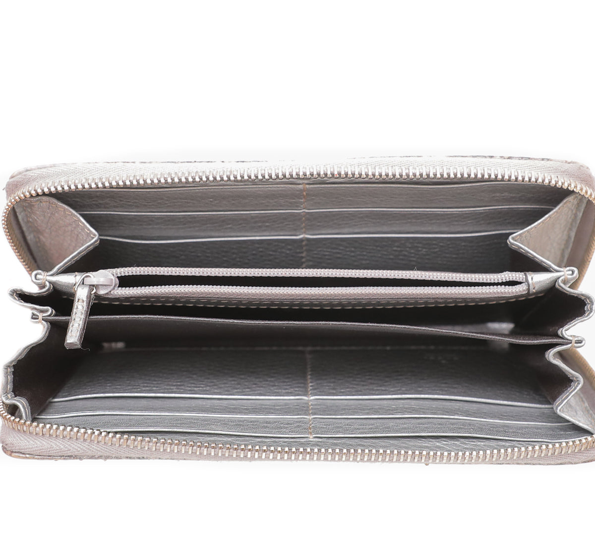 Gucci Metallic Gray Python Bamboo Tassel Zippy Wallet-Gucci-THE CLOSET