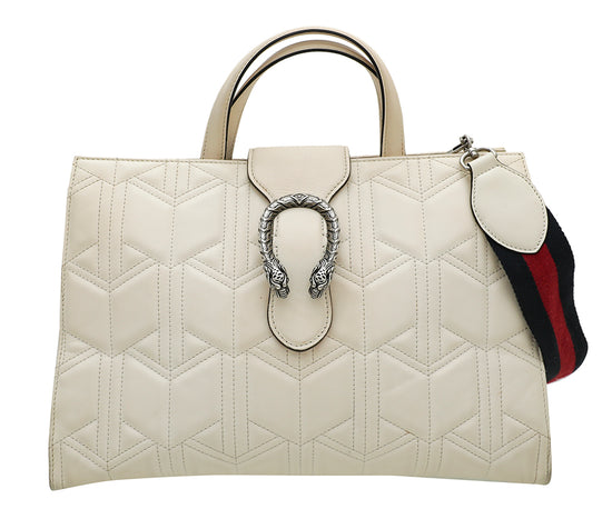 Gucci White Quilted Dionysus Large Tote Bag