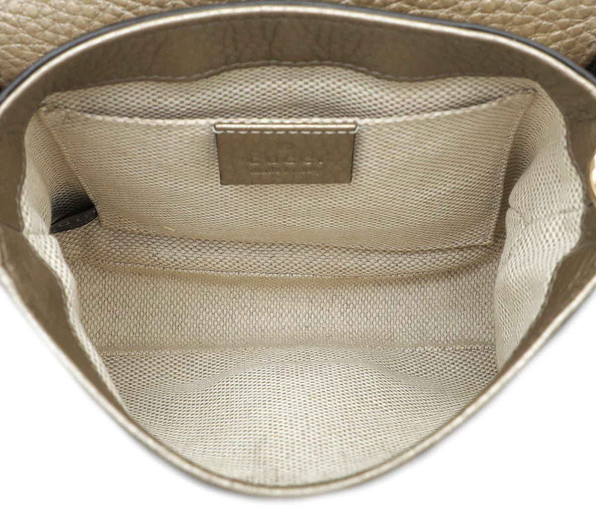 Gucci Metallic Champagne Soho Tassel Flap Chain Bag-Gucci-THE CLOSET