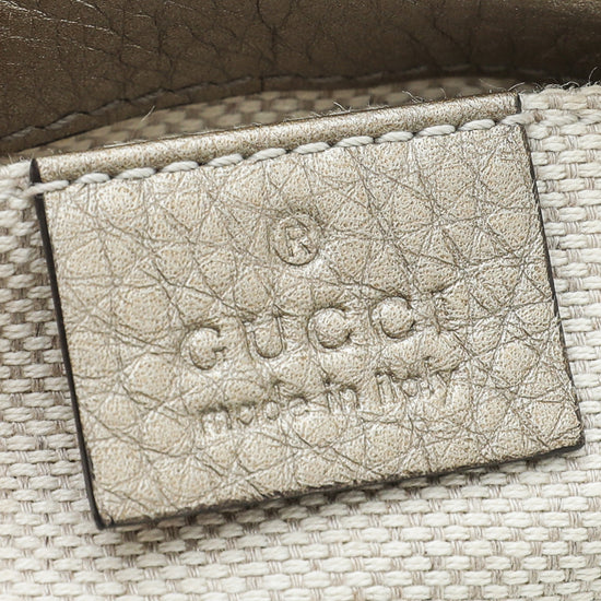 Gucci Metallic Champagne Soho Tassel Flap Chain Bag