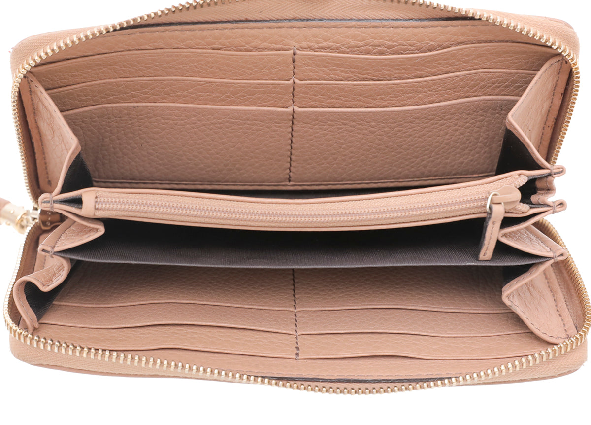 Gucci Light Brown Soho Zip Around Wallet-Gucci-THE CLOSET