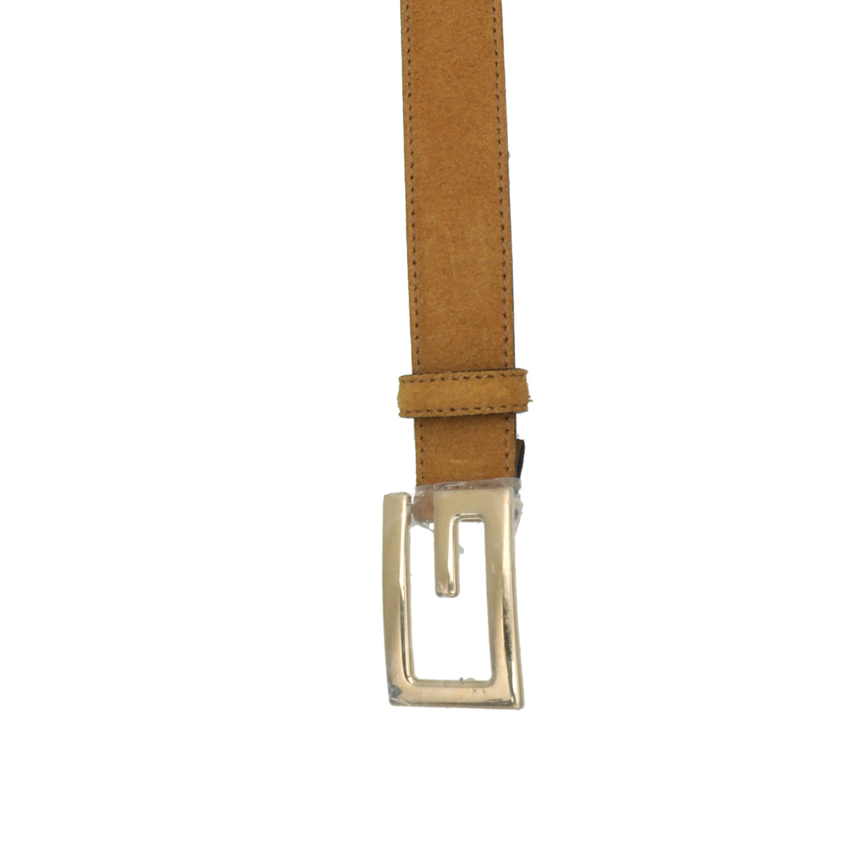 Gucci Mustard Suede Square G Buckle Belt 30-Gucci-THE CLOSET