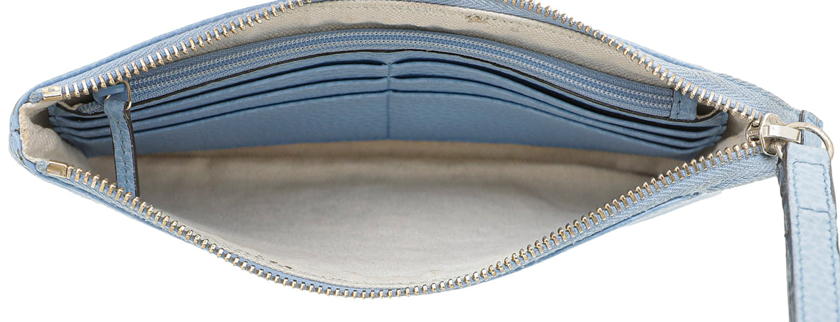 Gucci Light Blue Swing Wristlet Pouch-Gucci-THE CLOSET
