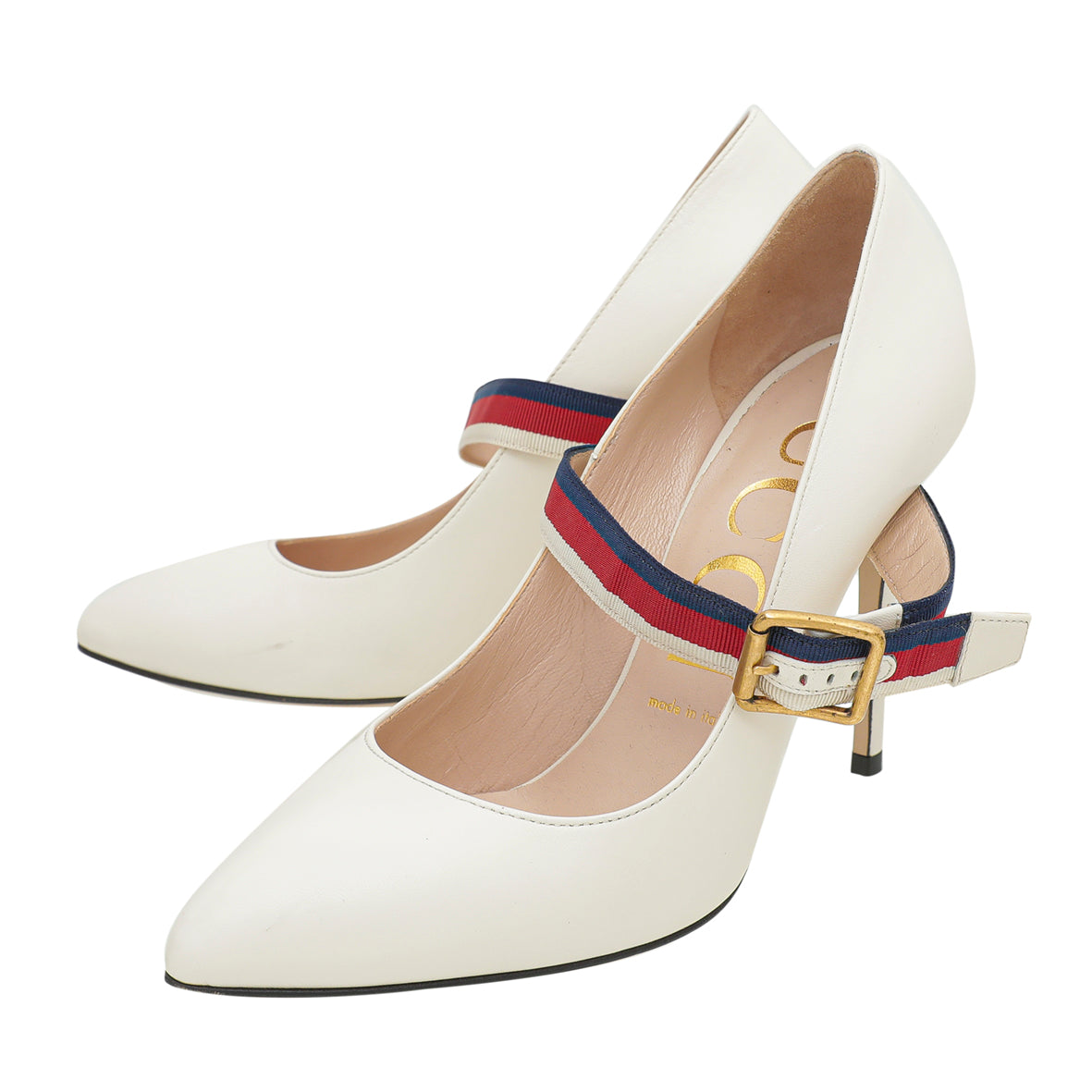 Gucci White Sylvie Pump 38-Gucci-THE CLOSET
