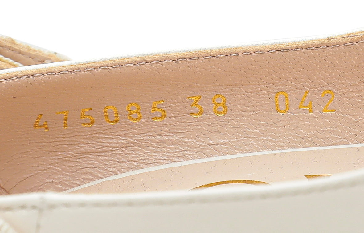 Gucci White Sylvie Pump 38-Gucci-THE CLOSET