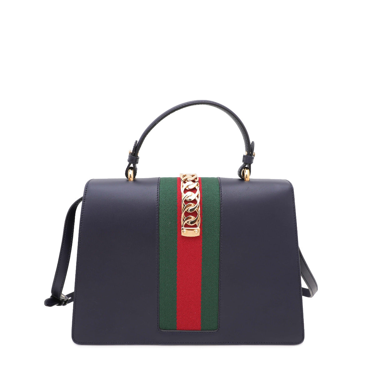 Gucci Navy Blue Sylvie Medium Bag-Gucci-THE CLOSET