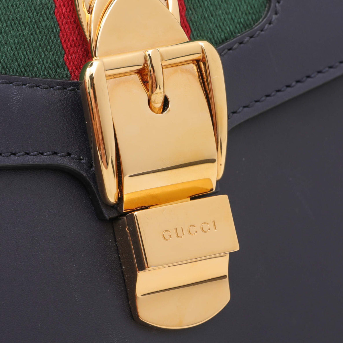 Gucci Navy Blue Sylvie Medium Bag-Gucci-THE CLOSET