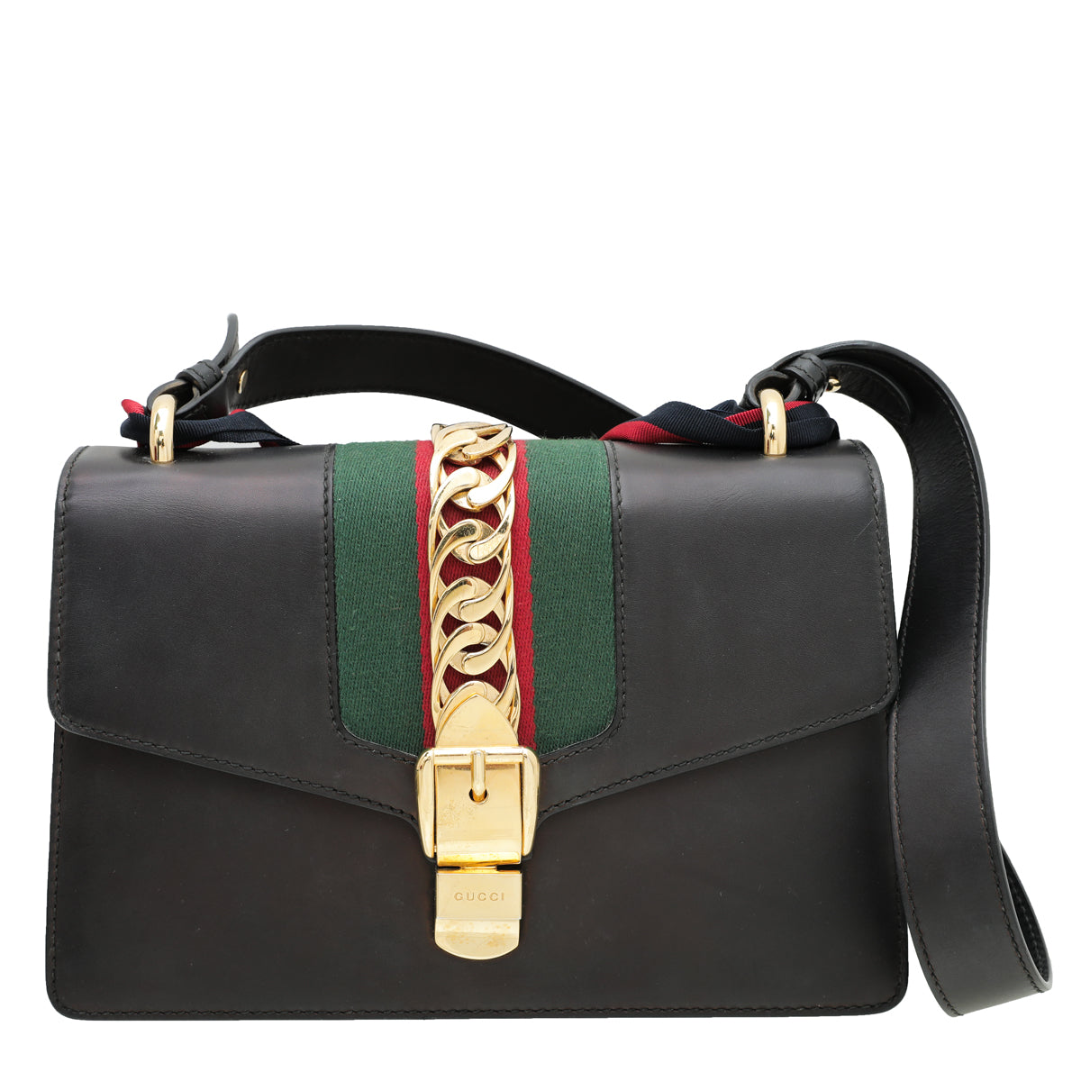 Gucci Black Sylvie Shoulder Bag Small-Gucci-THE CLOSET
