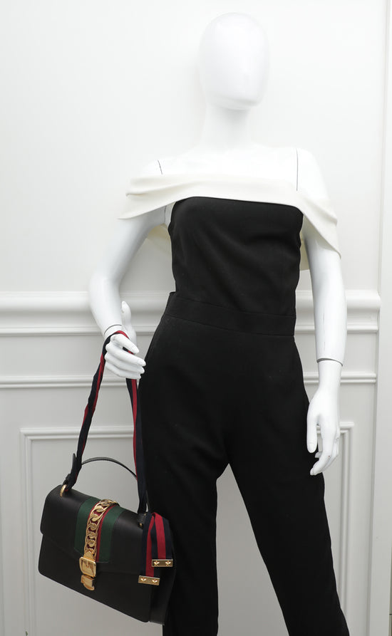 Gucci Black Sylvie Shoulder Bag Small