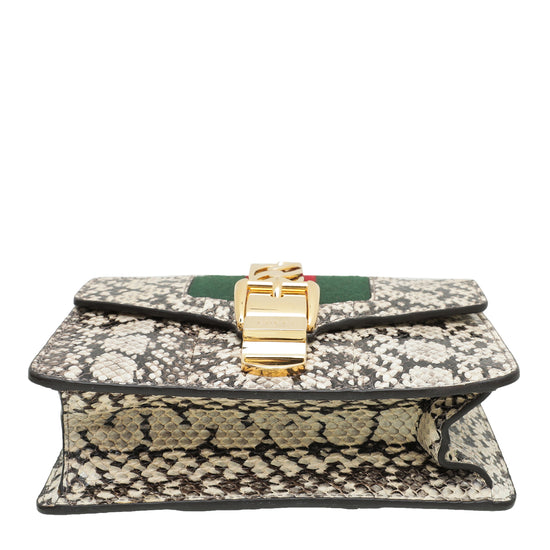 Gucci Natural Snakeskin Sylvie Mini Chain Bag