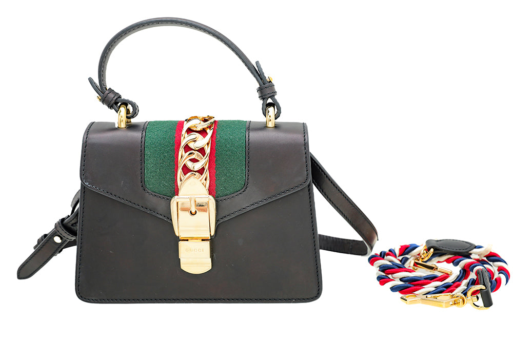 Gucci Black Sylvie Top Handle Bag-Gucci-THE CLOSET