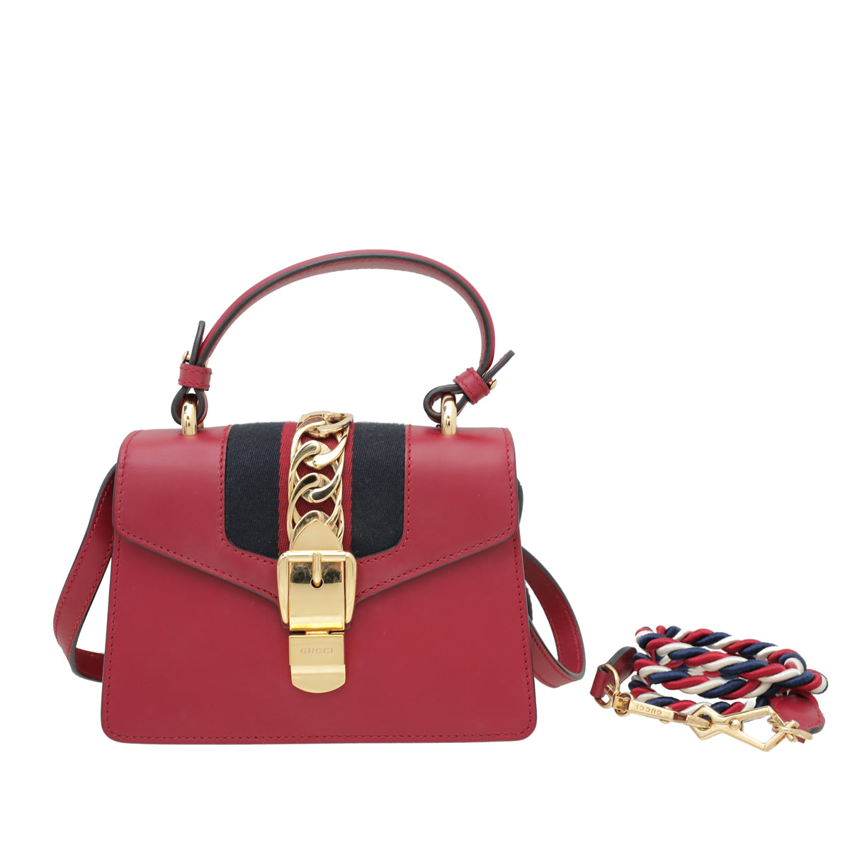 Gucci Red Sylvie Top Handle Mini Bag-Gucci-THE CLOSET