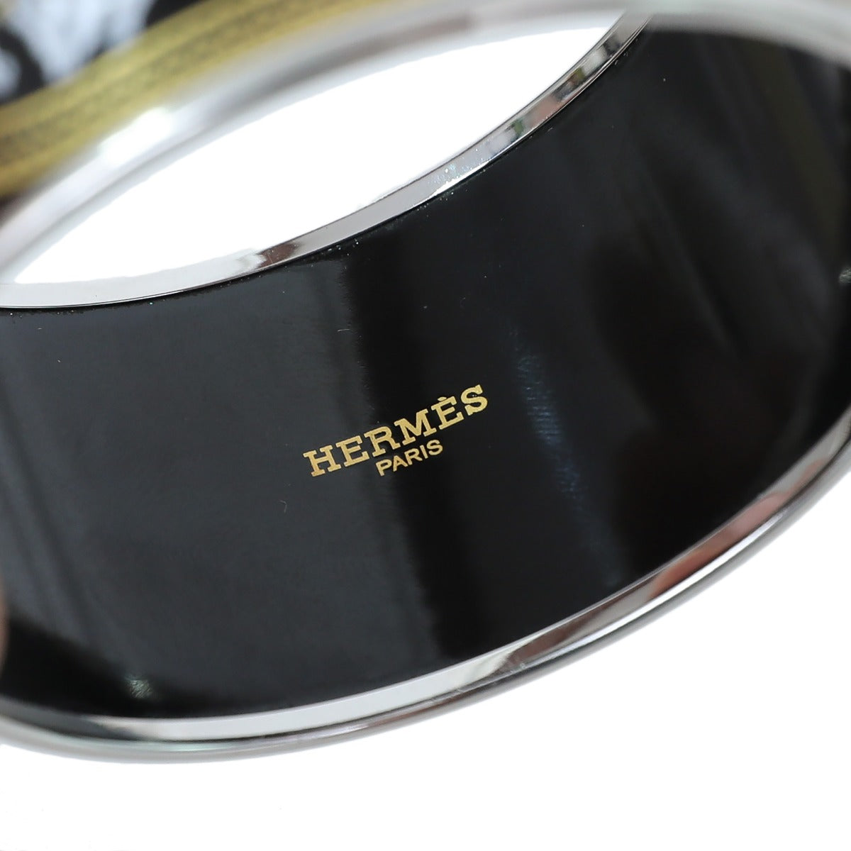 Hermes Multicolor Gold Printed Bangle-Hermes-THE CLOSET