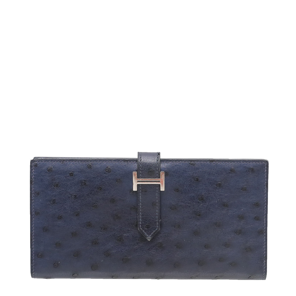 Hermes Bleu Saphir Ostrich Beam Wallet-Hermes-THE CLOSET